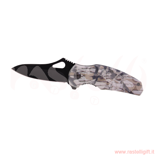 COLTELLINO METALLICO MIMETICO CON LAMA NERA