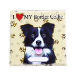 RESINA MAGNETE MATTONELLA CAGNOLINO 3D I LOVE MY BORDER COLLIE CON DETTAGLI IN ORO 