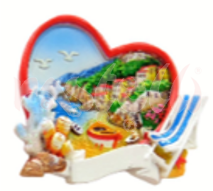 RESINA MAGNETE VEDUTA MARE CUORE ROSSO E SDRAIO